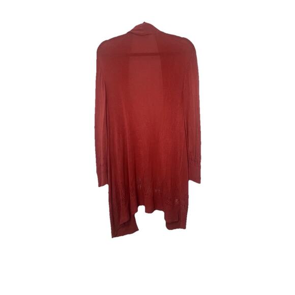 Loft Outlet Cardigan Orange 3/4 sleeve cutout lightweight Shawl Size Medium - Picture 2 of 7